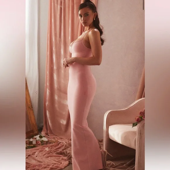 NWT House of CB FIFI Fairy Pink Bandage Maxi Dress - Picture 3 of 14